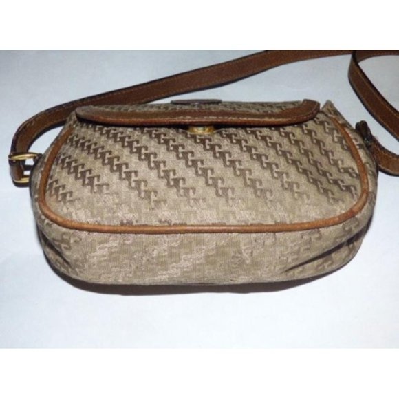 Gucci Vintage Dark Khaki Crossbody Envelope Top Square G Logo Print Canvas - Picture 4 of 5